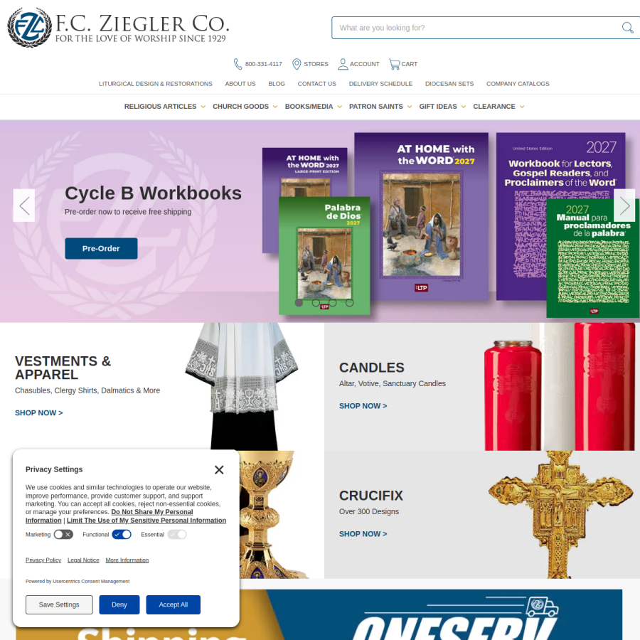 zieglers.com homepage screenshot