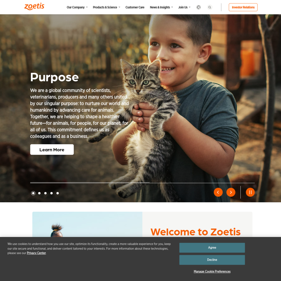 zoetis.com homepage screenshot