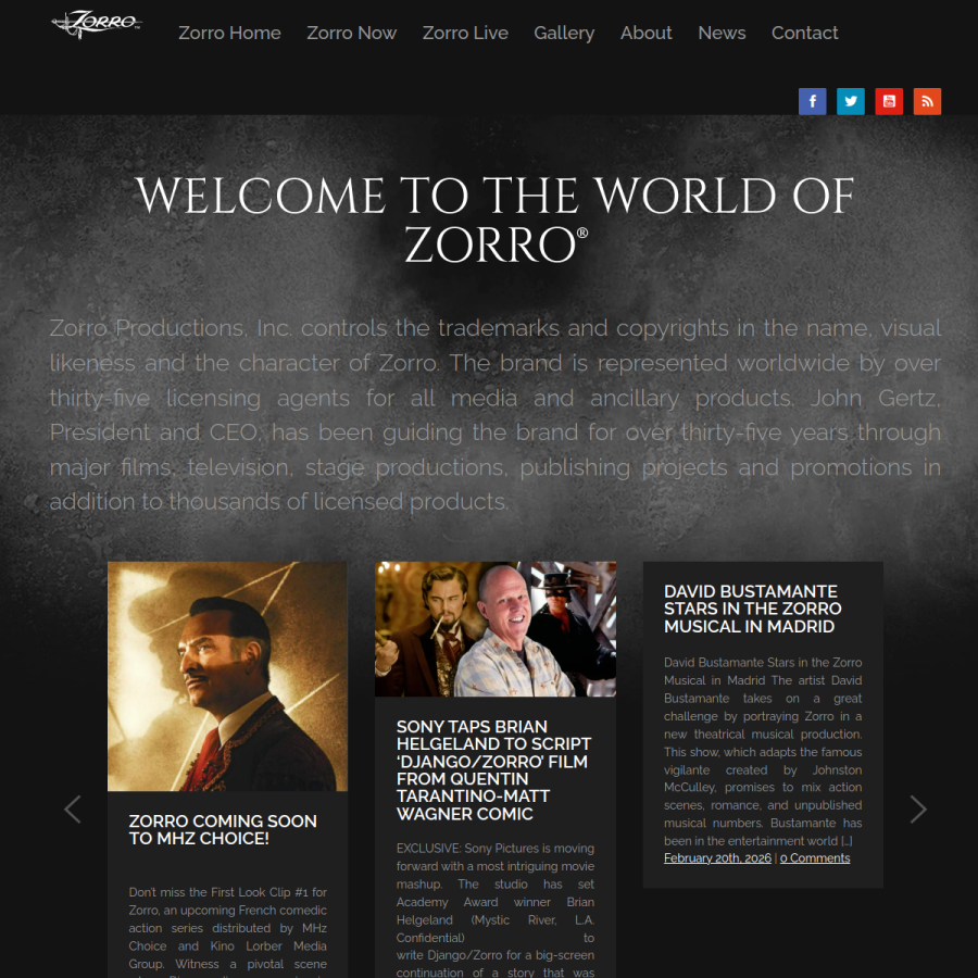 zorro.com homepage screenshot