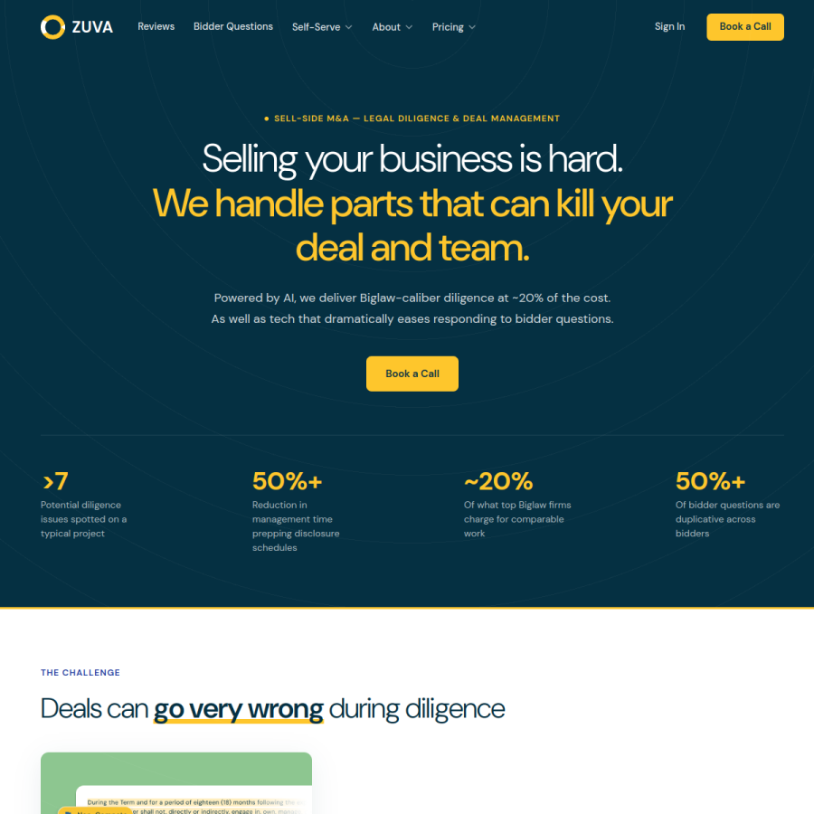 zuva.ai homepage screenshot