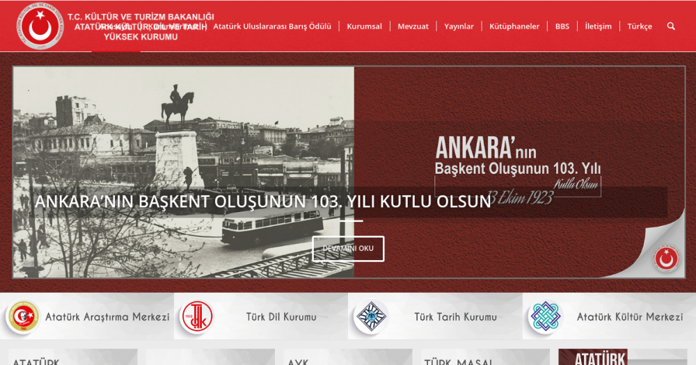 Atatürk Kültür, Dil ve Tarih Yüksek Kurumu — web sitesi önizlemesi