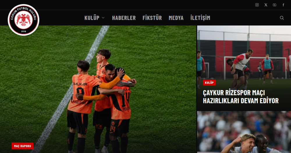 Çorum FK — web sitesi önizlemesi