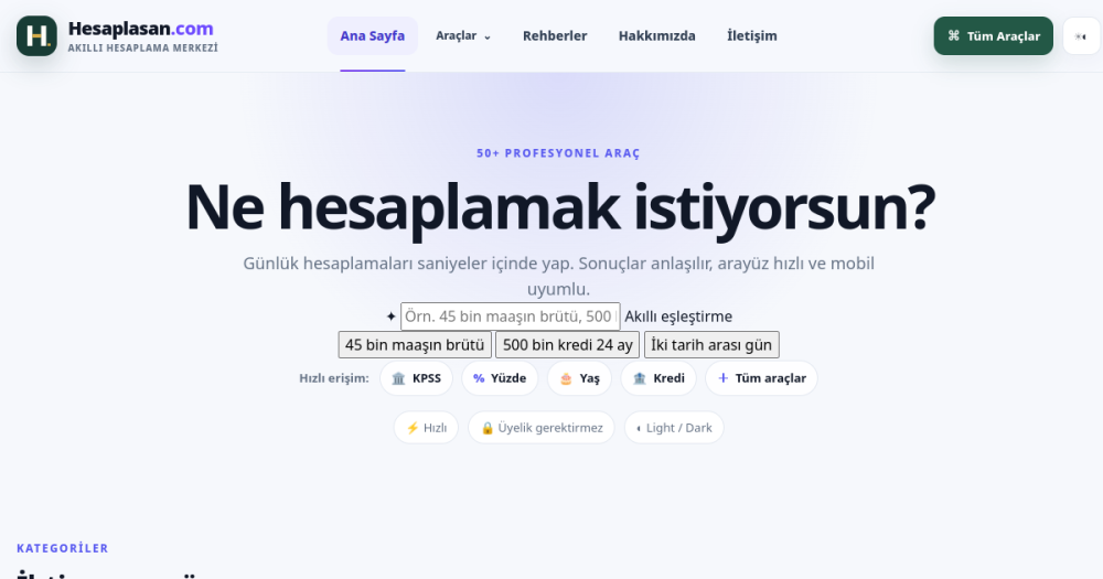 hesaplama sitesi — web sitesi önizlemesi