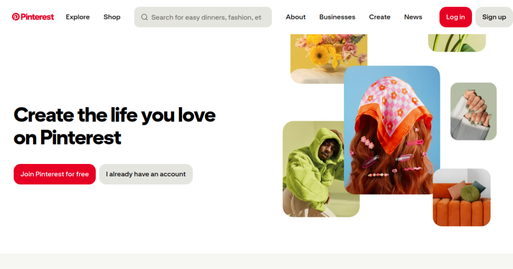 Pinterest — website preview