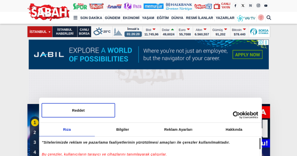 Sabah — web sitesi önizlemesi