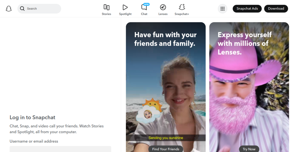 Snapchat — website preview