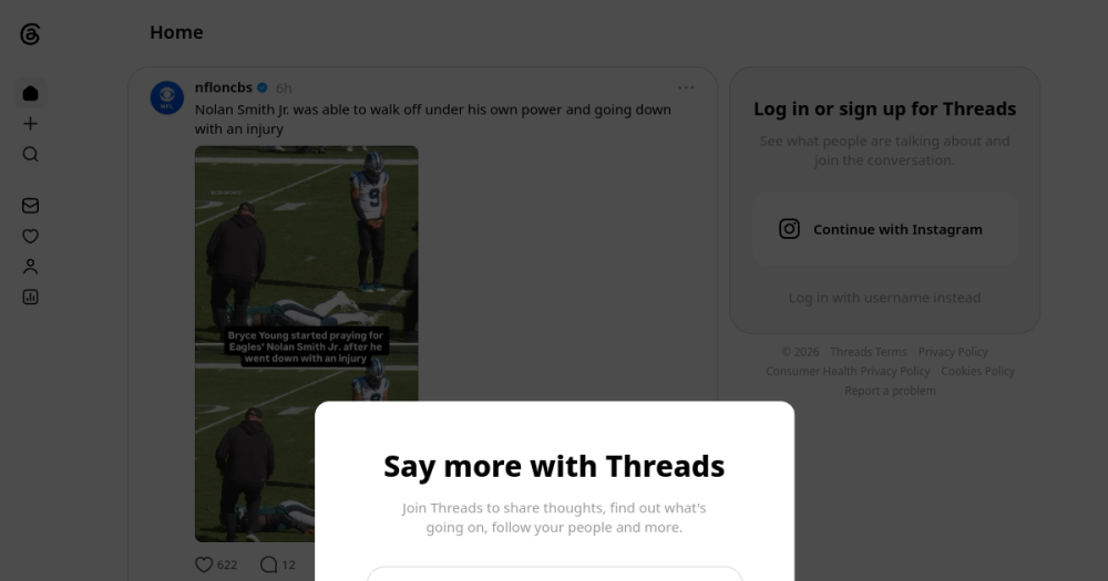 Threads — web sitesi önizlemesi