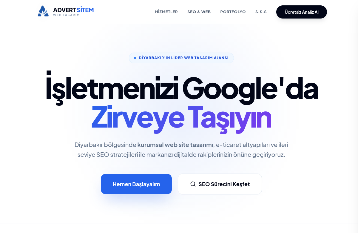 Advert Sitem web tasarım projesi