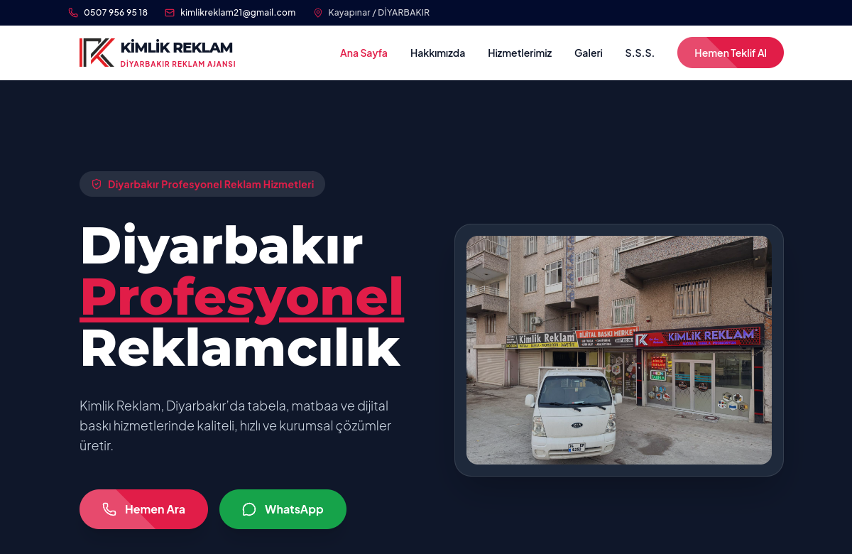 Kimlik Reklam web tasarım projesi