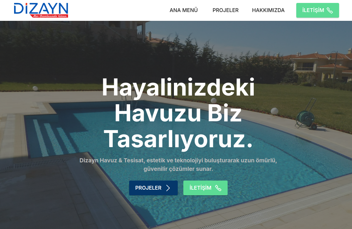 Dizayn Havuz Sistemleri web tasarım projesi