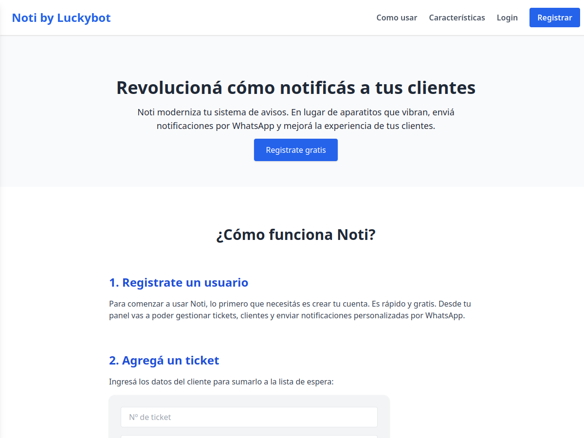 Captura de la portada pública de Noti