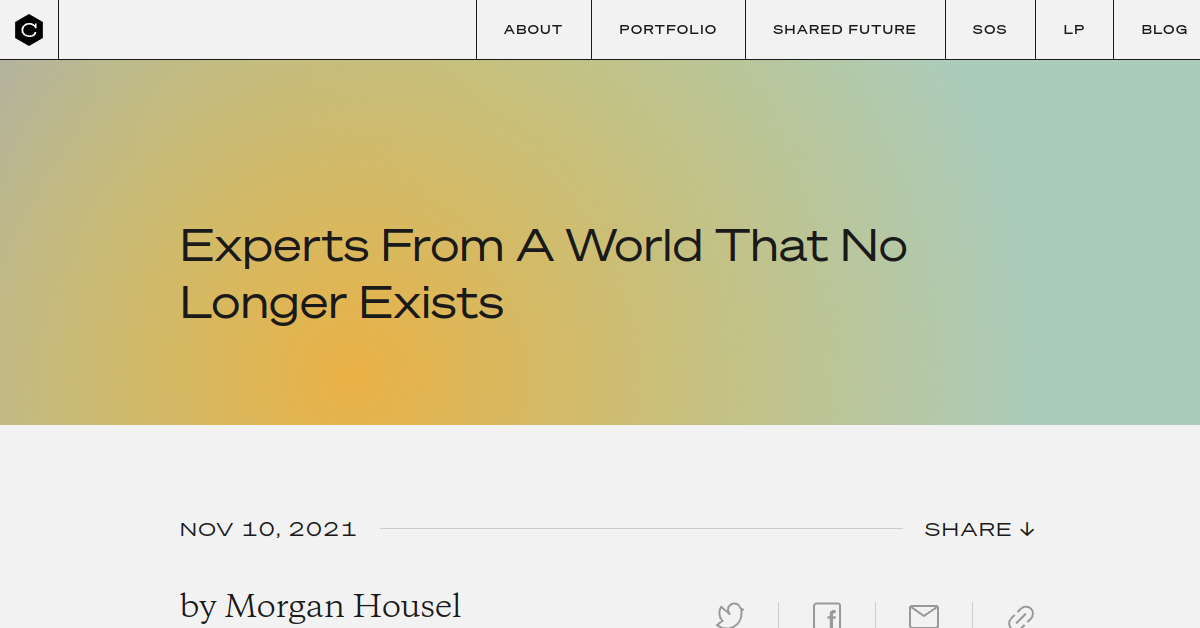 Thumbnail of Experts From a World That No Longer Exists · Collaborative Fund