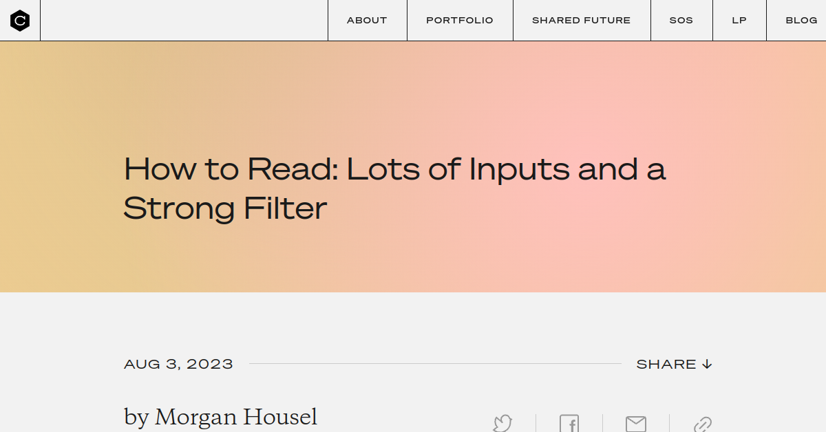 How to Read: Lots of Inputs and a Strong Filter