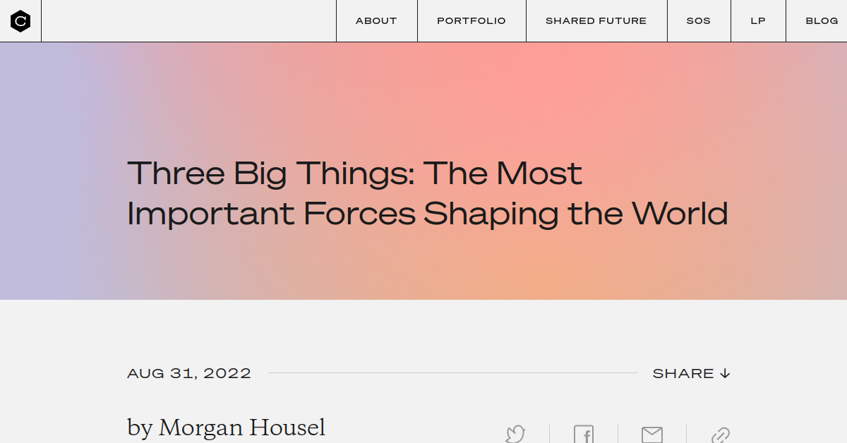Thumbnail of Three Big Things: The Most Important Forces Shaping the World