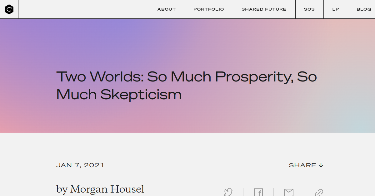 Thumbnail of Two Worlds: So Much Prosperity, So Much Skepticism