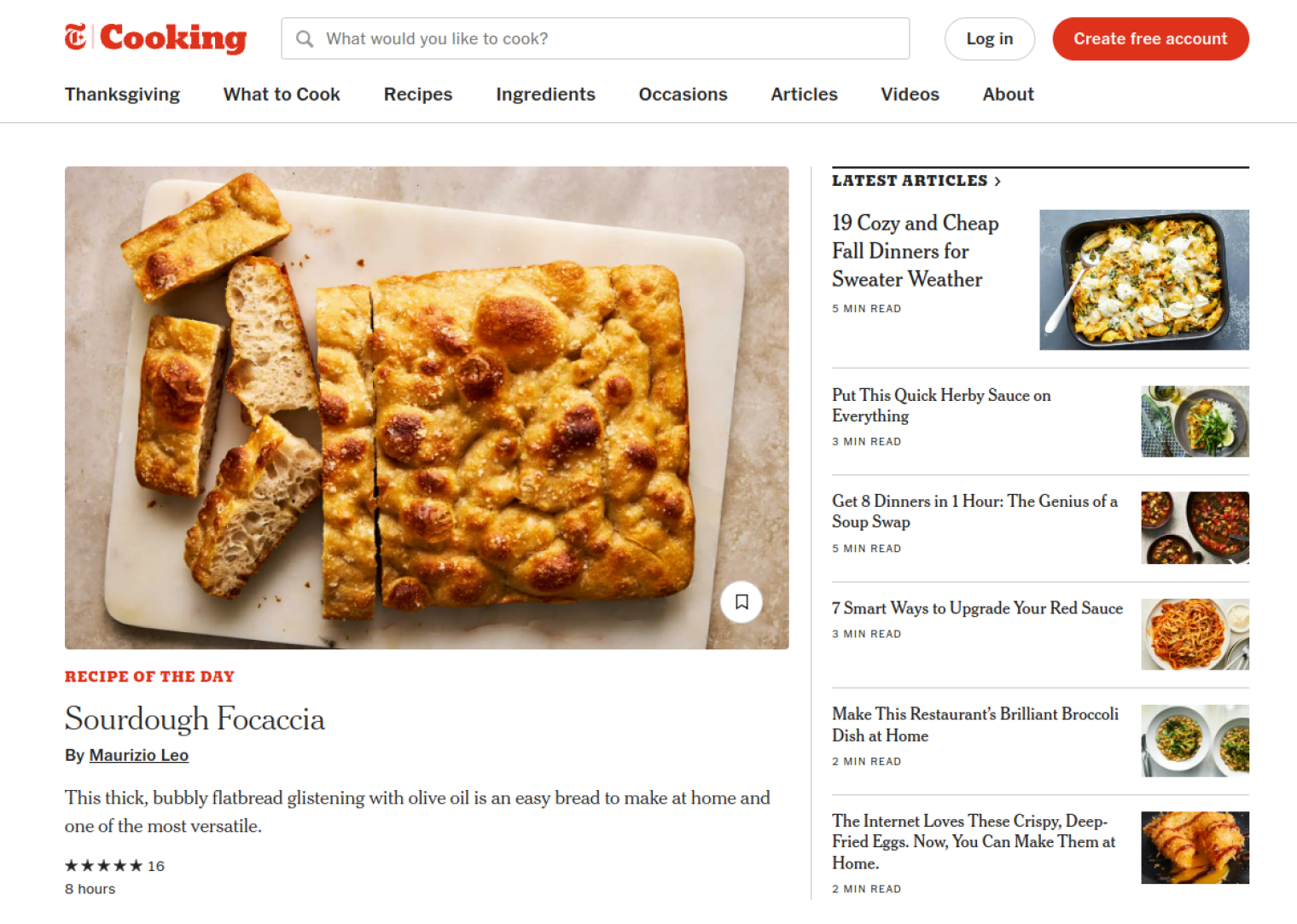 cooking.nytimes.com website preview