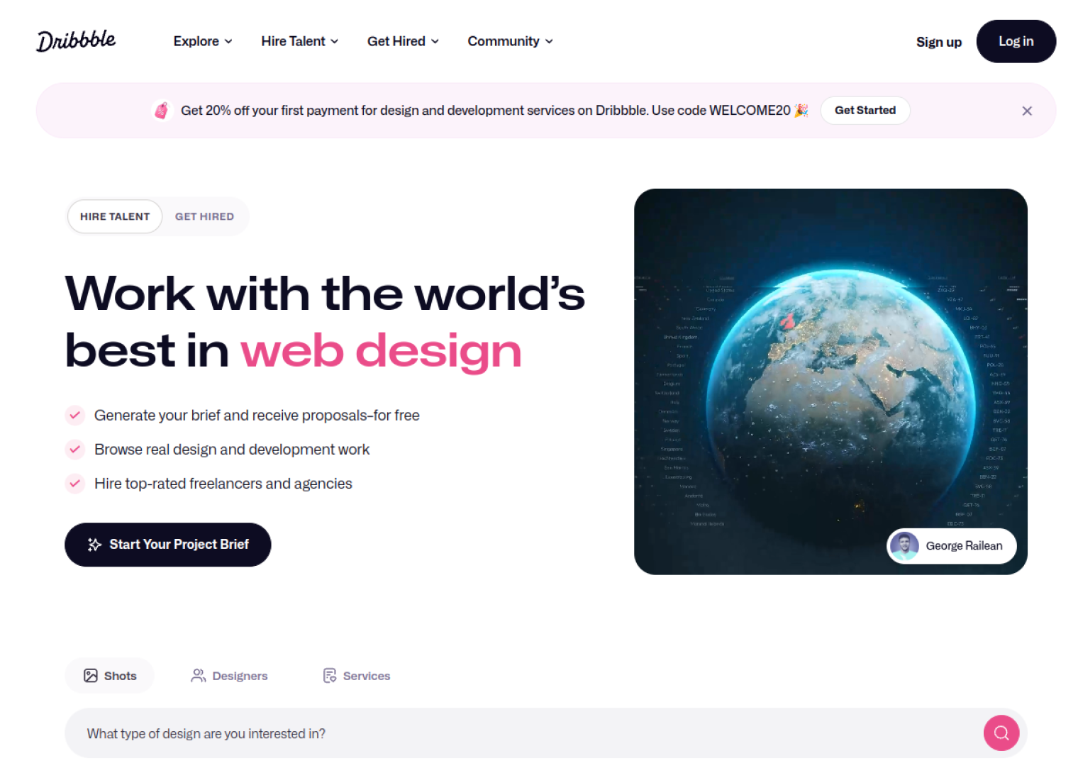 dribbble.com web sitesi önizlemesi