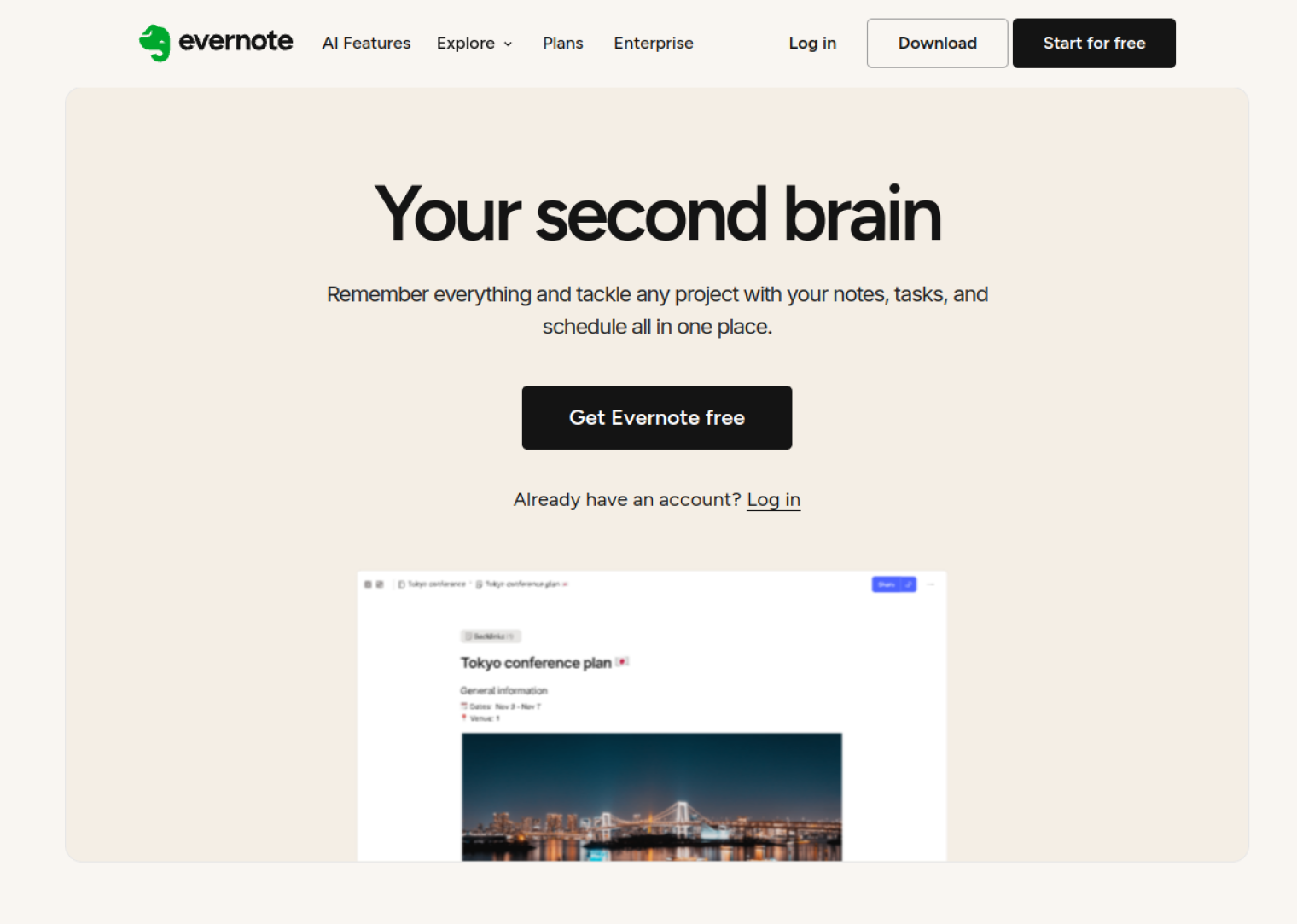 evernote.com web sitesi önizlemesi