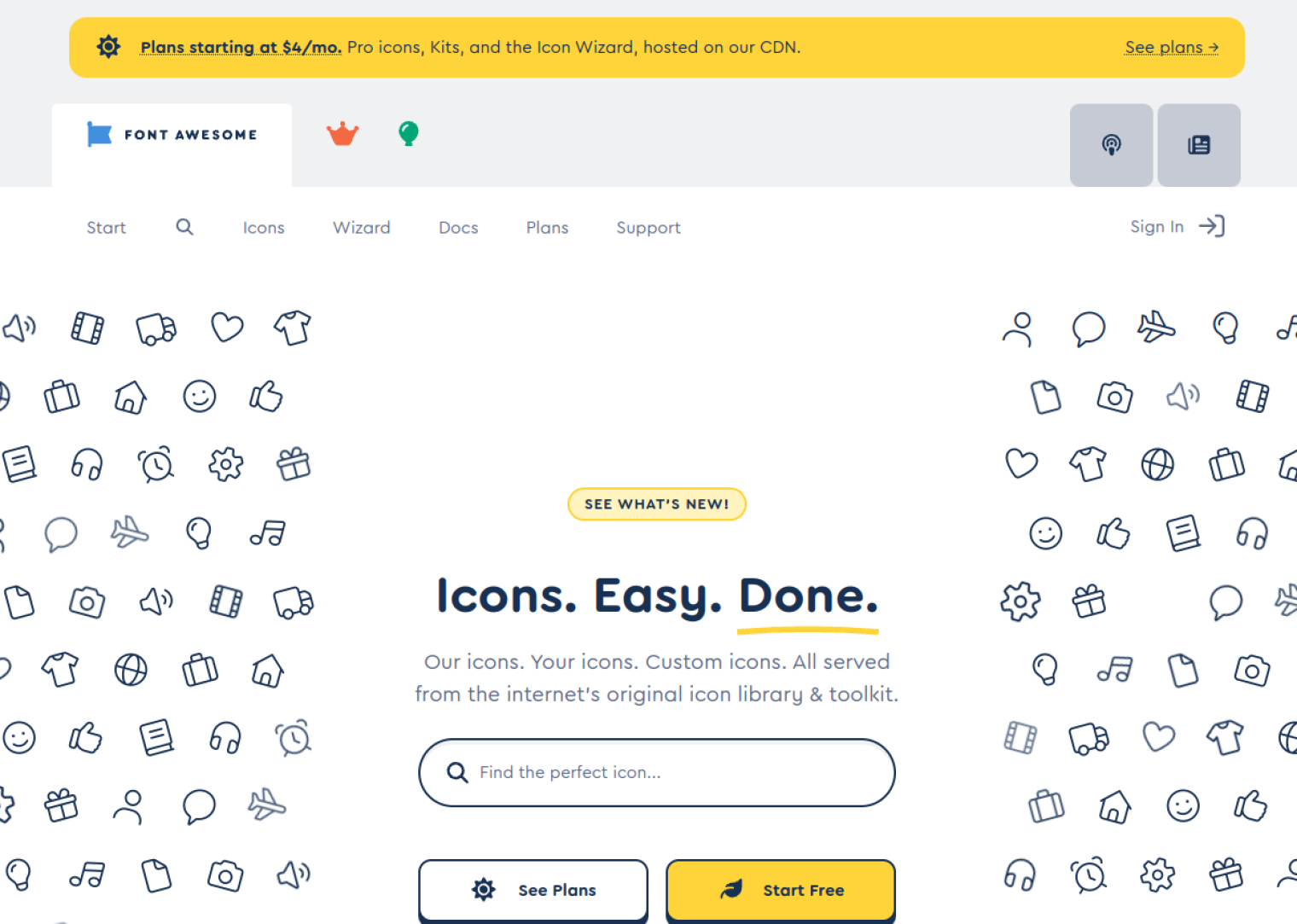 fontawesome.com web sitesi önizlemesi