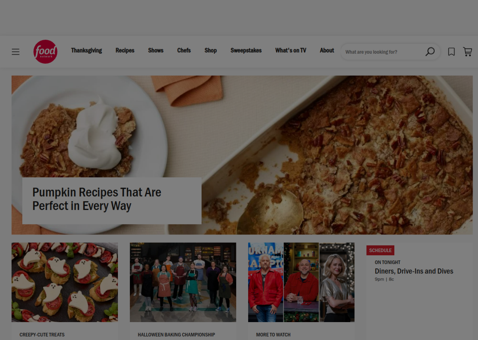 foodnetwork.com website preview