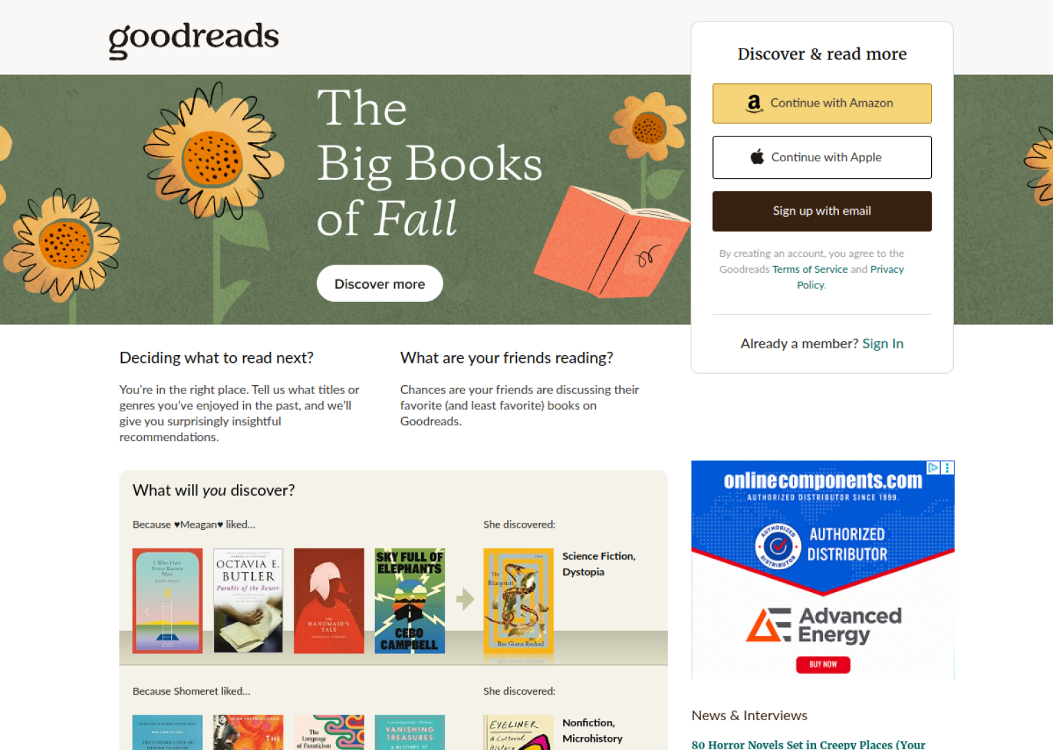 goodreads.com web sitesi önizlemesi