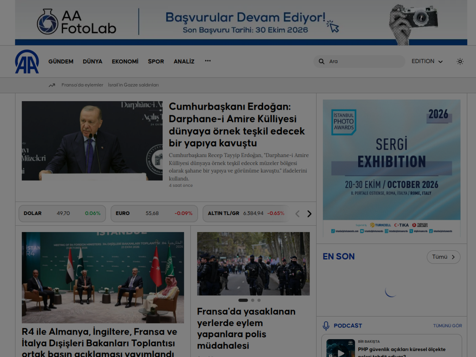 Anadolu Ajansı website preview