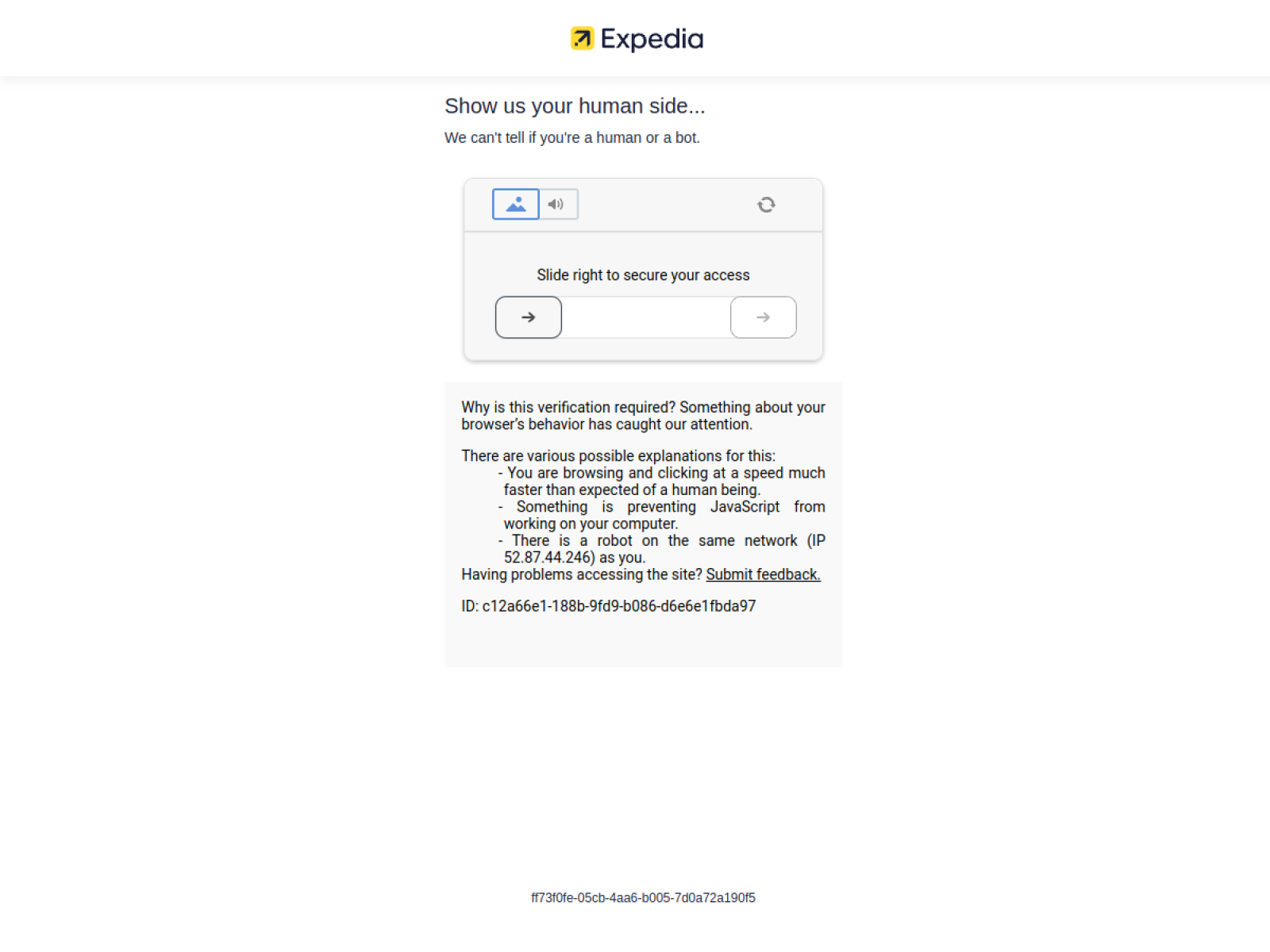Expedia website preview