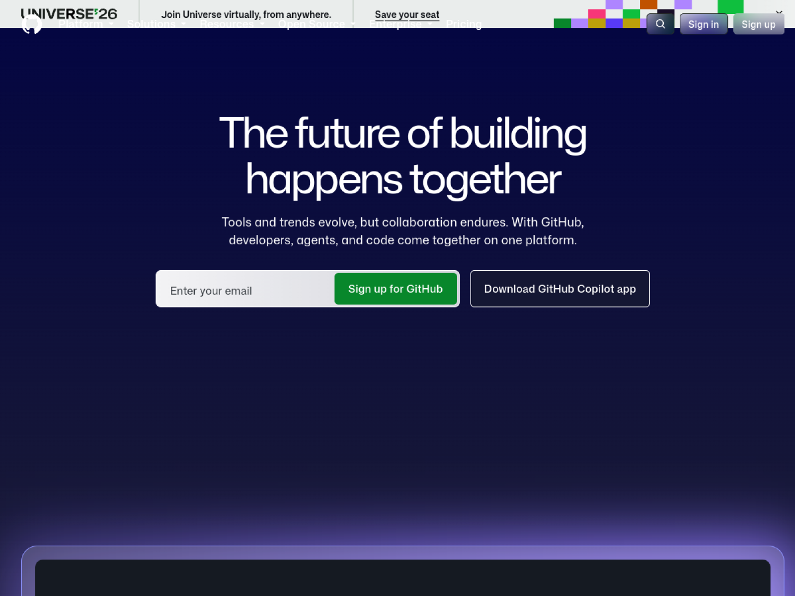 GitHub web sitesi önizlemesi
