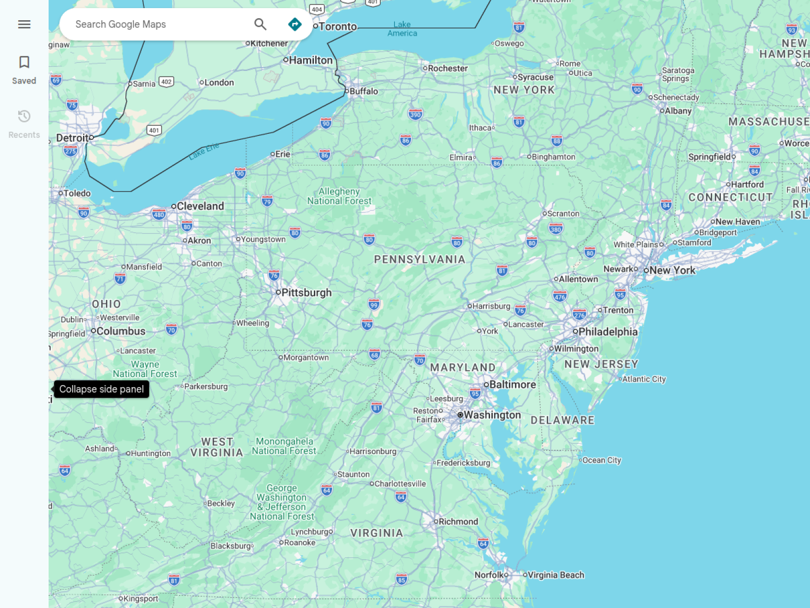 Google Maps website preview