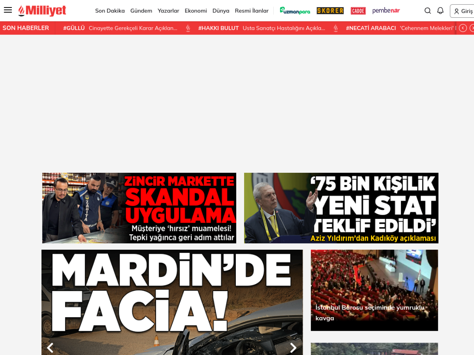Milliyet website preview