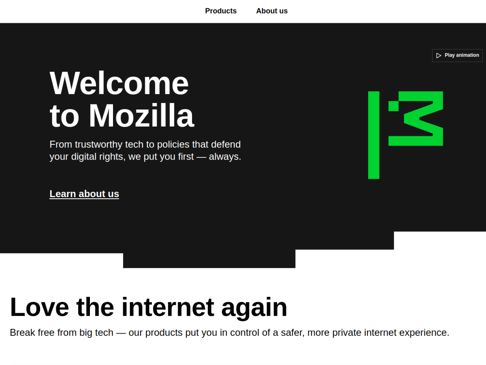 Mozilla web sitesi önizlemesi
