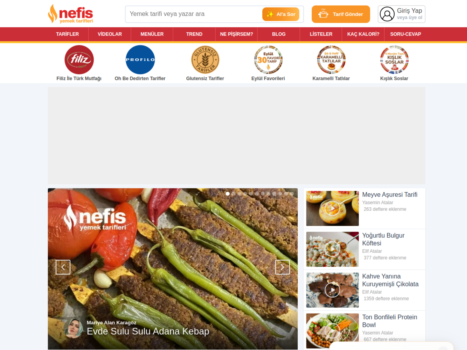 Nefis Yemek Tarifleri website preview