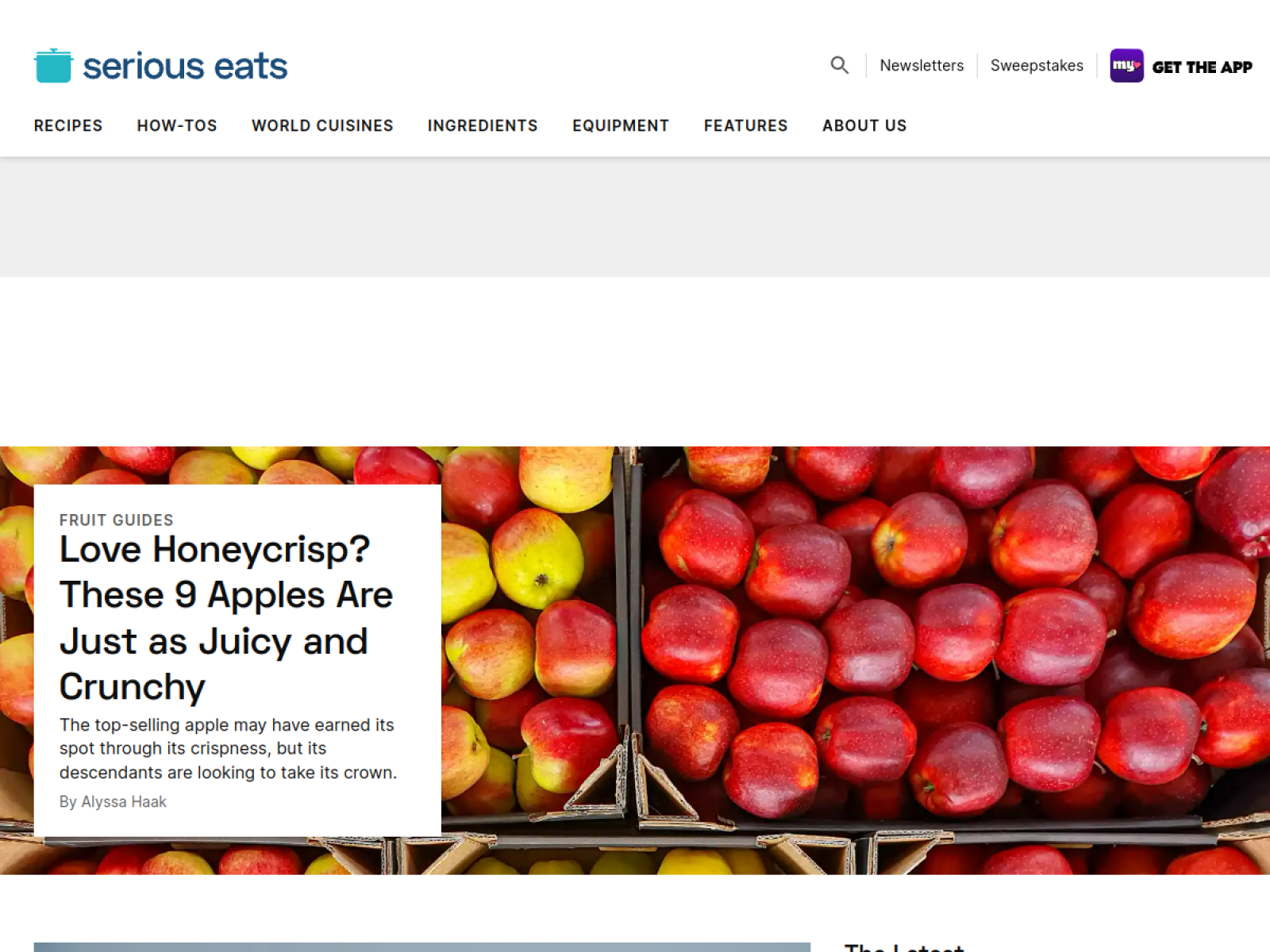 Serious Eats website preview