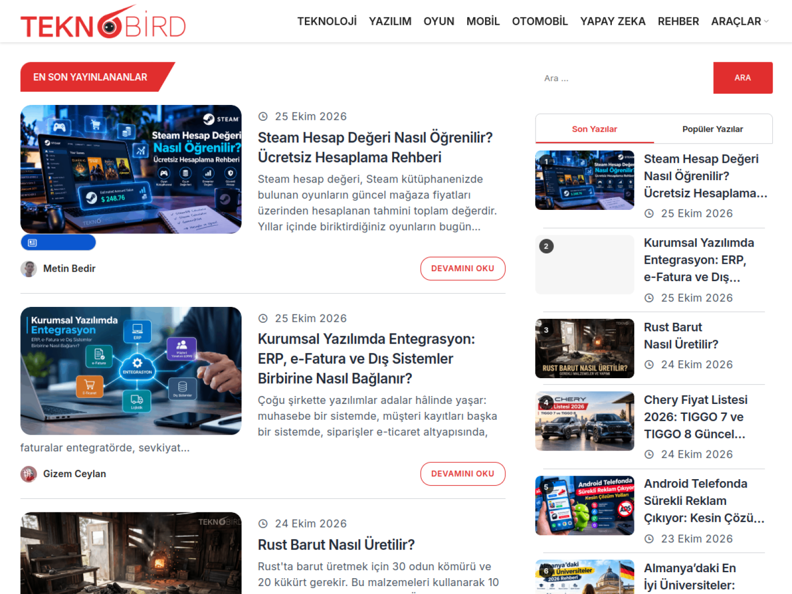 Teknobird — website preview