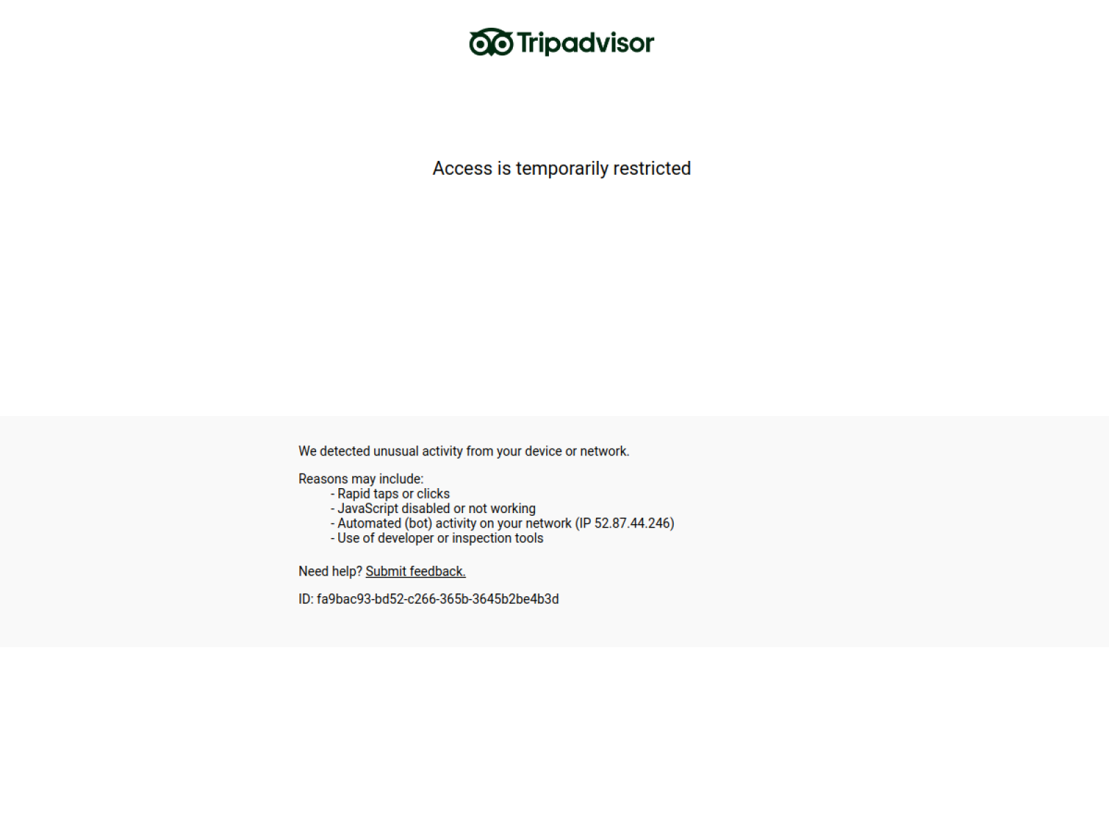 Tripadvisor website preview