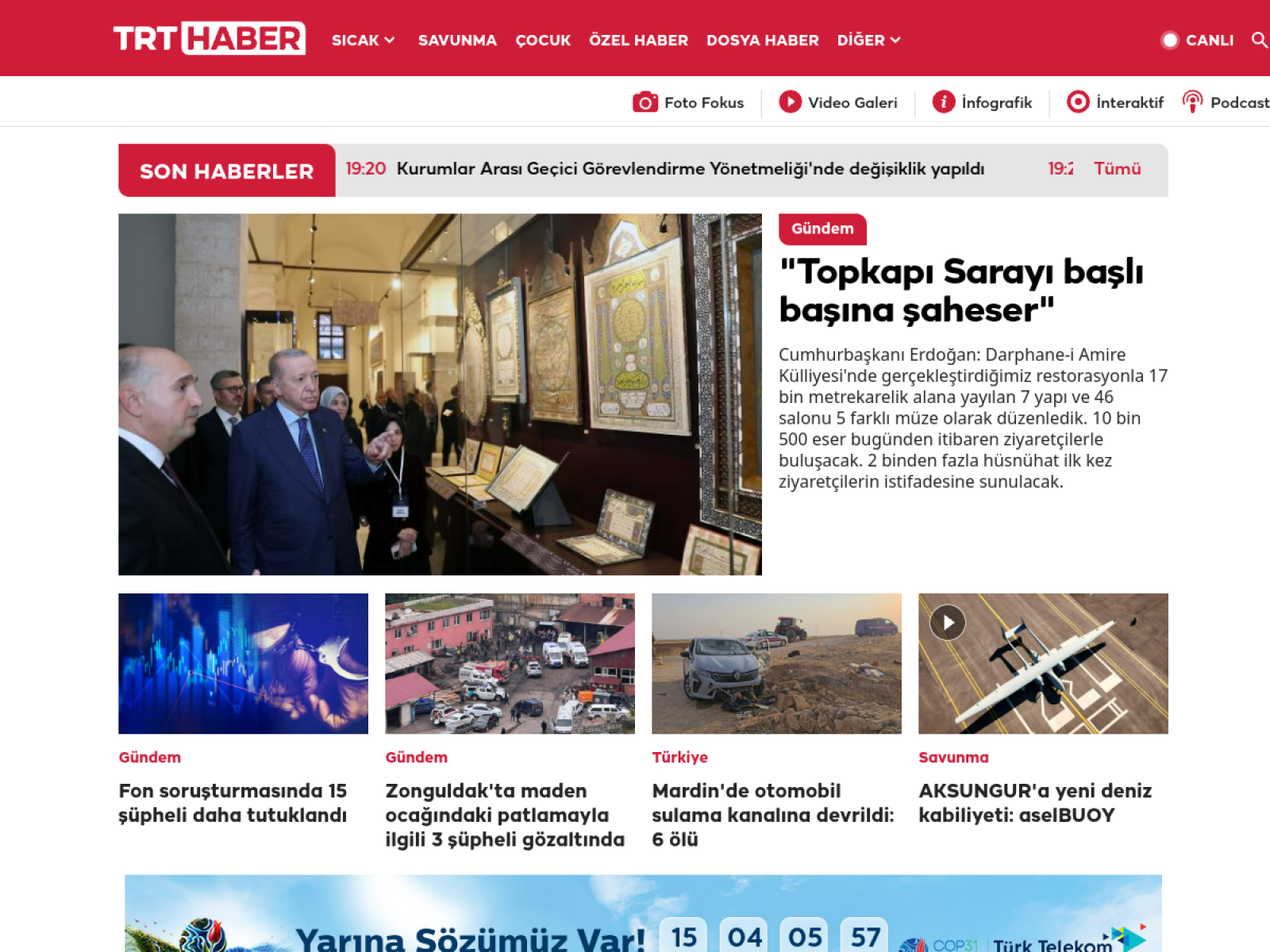 TRT Haber website preview