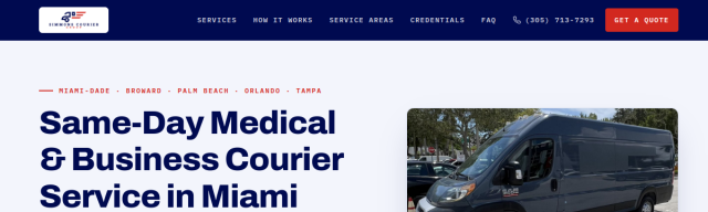 Simmons Courier Group website