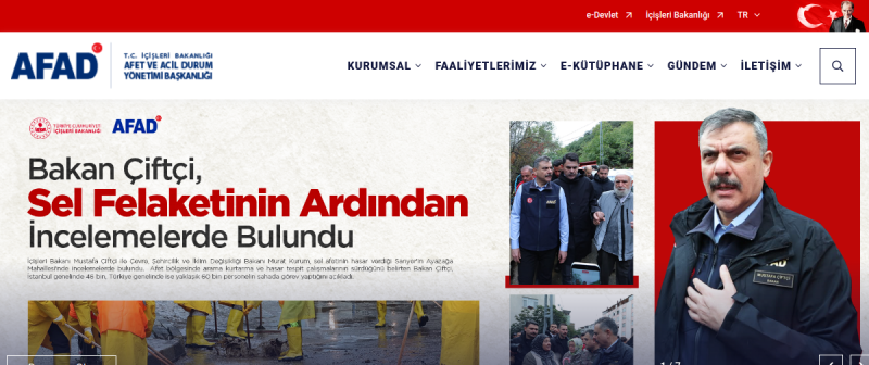 Afet ve Acil Durum Yönetimi Başkanlığı website preview