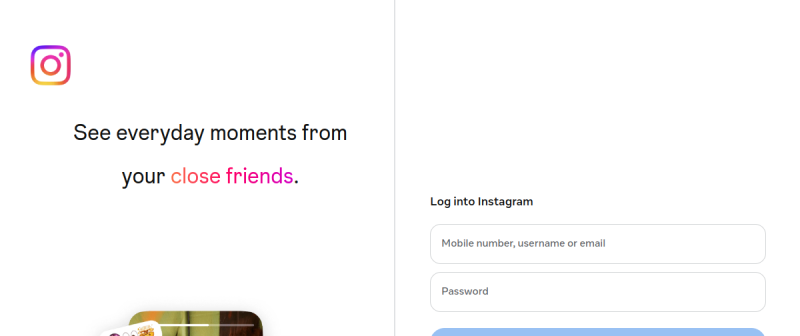 Instagram website preview