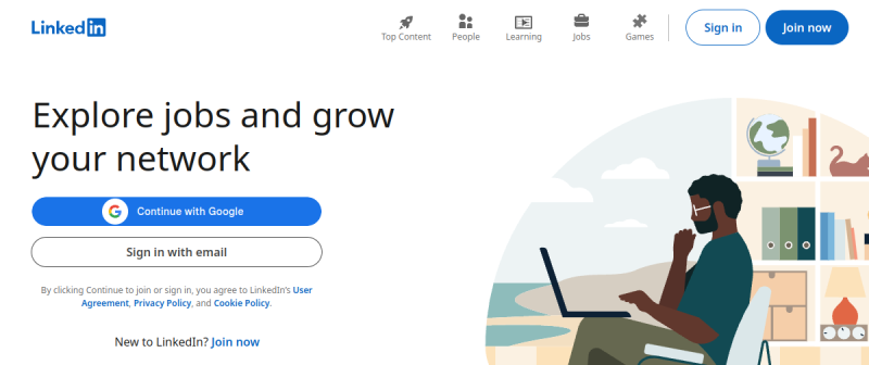 LinkedIn website preview