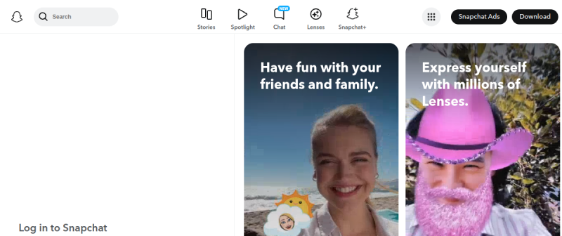 Snapchat website preview