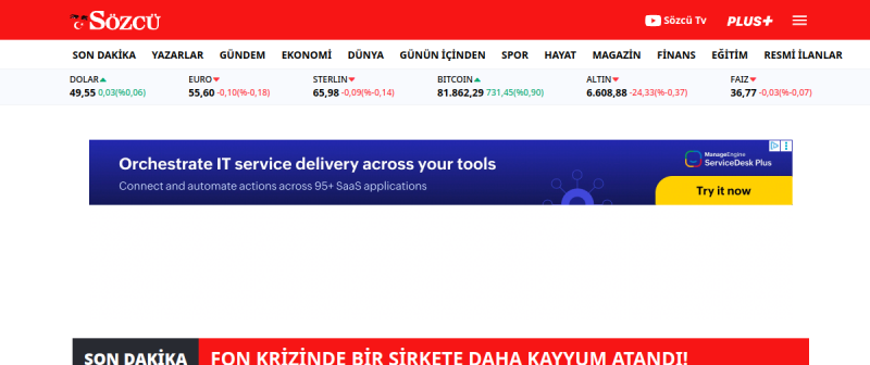 Sözcü — web sitesi önizlemesi