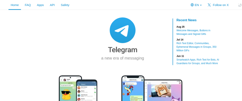 Telegram website preview