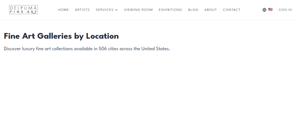 Delpuma Fine Art — Gallery locations website preview