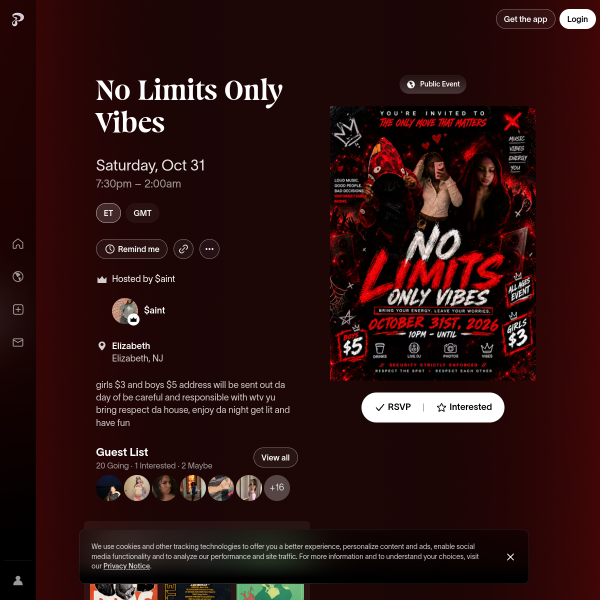 No Limits Only Vibes - Partiful