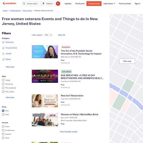 Free New Jersey, United States Women Veterans Events - Eventbrite