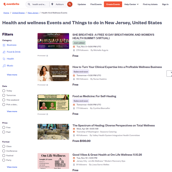 Discover Health And Wellness Events & Activities in New Jersey, United ...