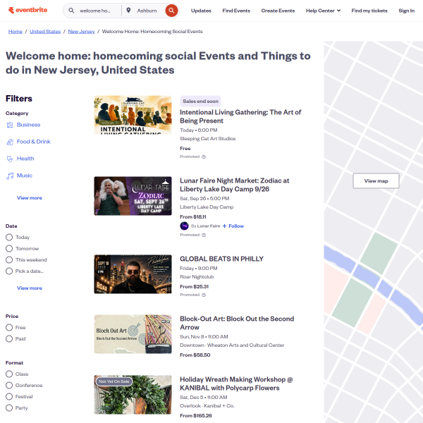 Homecoming Social Events & Activities in New Jersey, United States