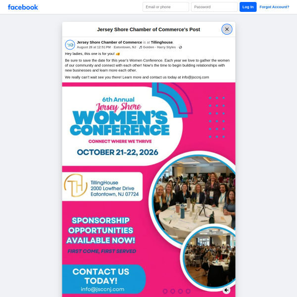 Jersey Shore Women's Conference on October 21-22, 2026 - Facebook