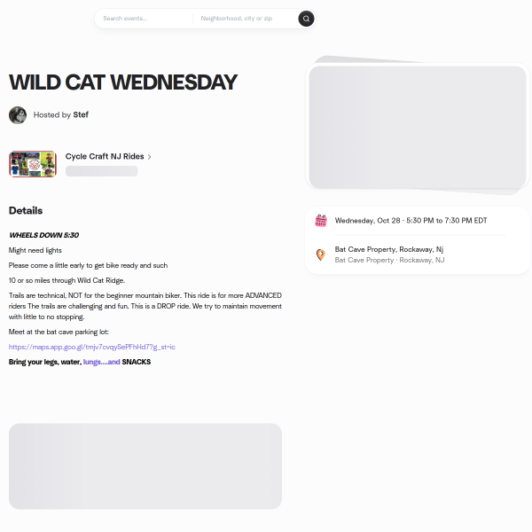 WILD CAT WEDNESDAY, Wed, Oct 28, 2026, 5:30 PM | Meetup